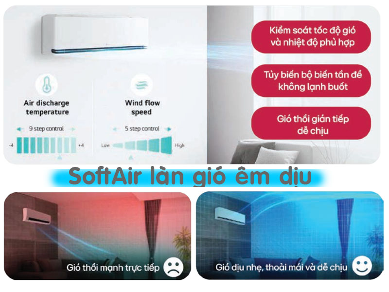 Điều hòa LG công nghệ Soft Air làn gió dễ chịu