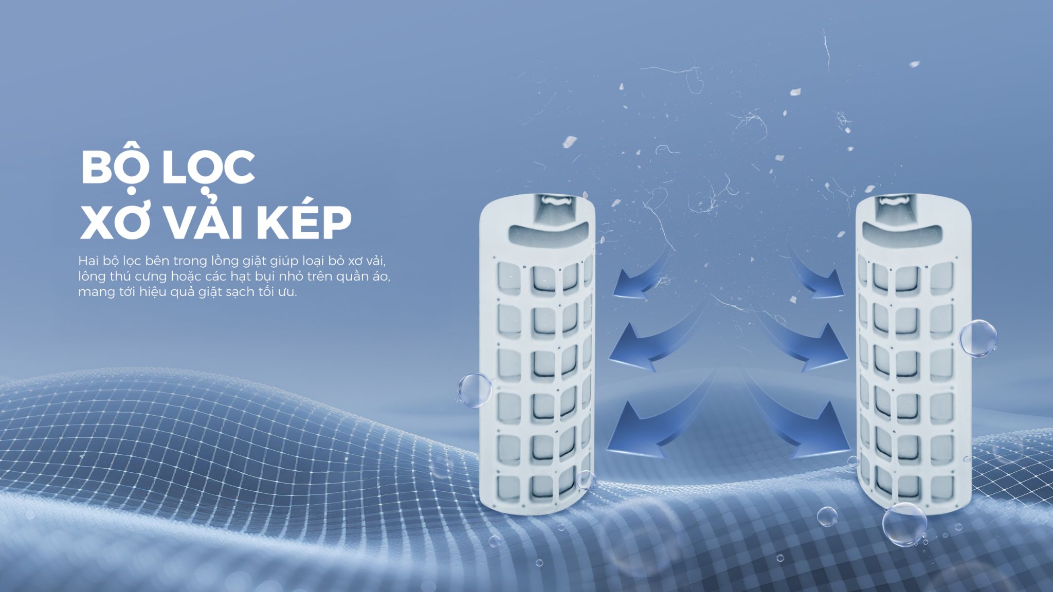 Tổng kho điều hòa, điện máy miền Bắc tại Hà Nội Bộ lọc xơ vải kép với 2 bộ lọc