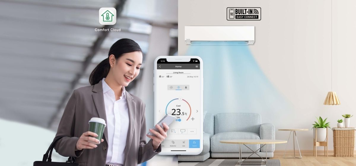 Panasonic YZ24BKH-8 kết nối điều khiển linh hoạt và dễ dàng từ xa qua ứng dụng Panasonic Comfort Cloud