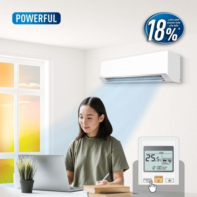 Làm mát tức thì và mạnh mẽ với chế độ Powerful