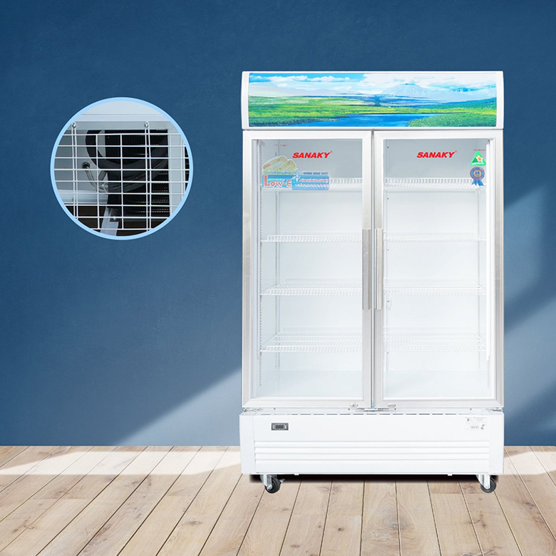 Tủ mát SANAKY 2 cánh mở 2 bên 500 lít VH-6009HP có khóa an toàn
