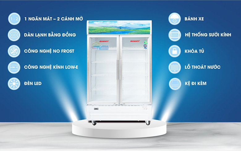 mở tủ - Tủ mát SANAKY 2 cánh mở 2 bên 500 lít VH-6009HP
