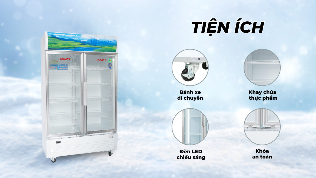 Một số tiện ích đi kèm với Tủ Mát Sanaky 700 Lít VH-8009HP