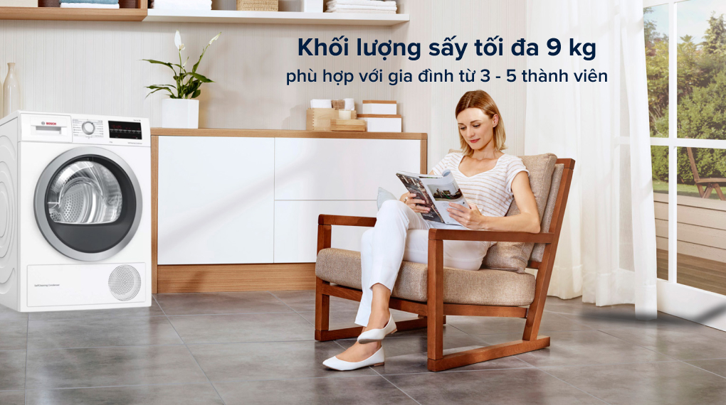 Máy sấy Bosch WQG24200SG TGB - Khối lượng sấy Máy sấy Bosch WQG24200SG TGB - Khối lượng sấy