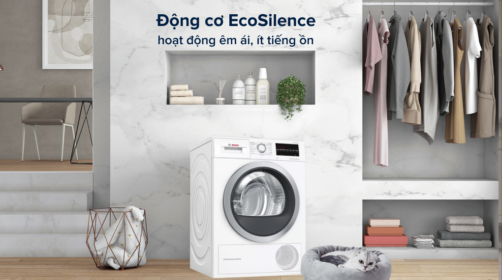 Máy sấy Bosch WQG24200SG TGB - Động cơ EcoSilence Máy sấy Bosch WQG24200SG TGB - Động cơ EcoSilence