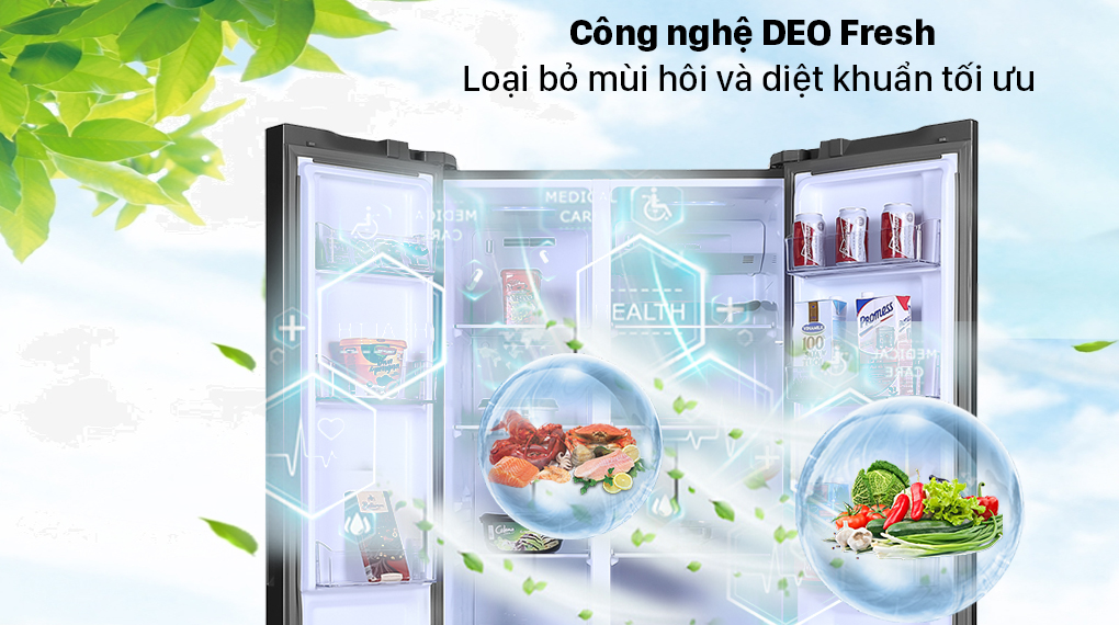Tủ lạnh Aqua Inverter 480 lít AQR-S480XA(SG) - Công nghệ Deo Fresh Tủ lạnh Aqua Inverter 480 lít AQR-S480XA(SG) - Công nghệ Deo Fresh