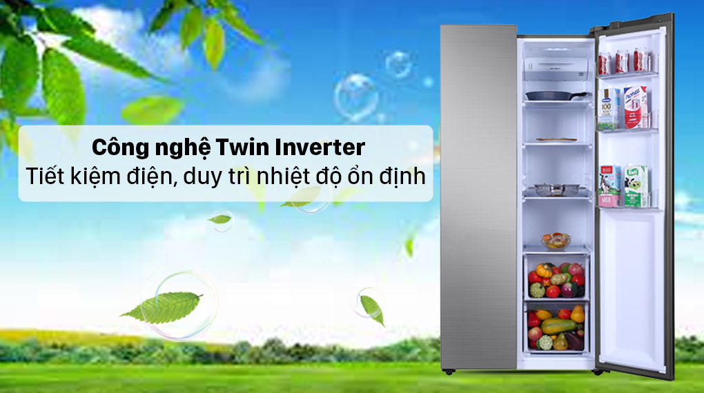Tủ lạnh Aqua Inverter 480 lít AQR-S480XA(SG) - Công nghệ Twin Inverter Tủ lạnh Aqua Inverter 480 lít AQR-S480XA(SG) - Công nghệ Twin Inverter