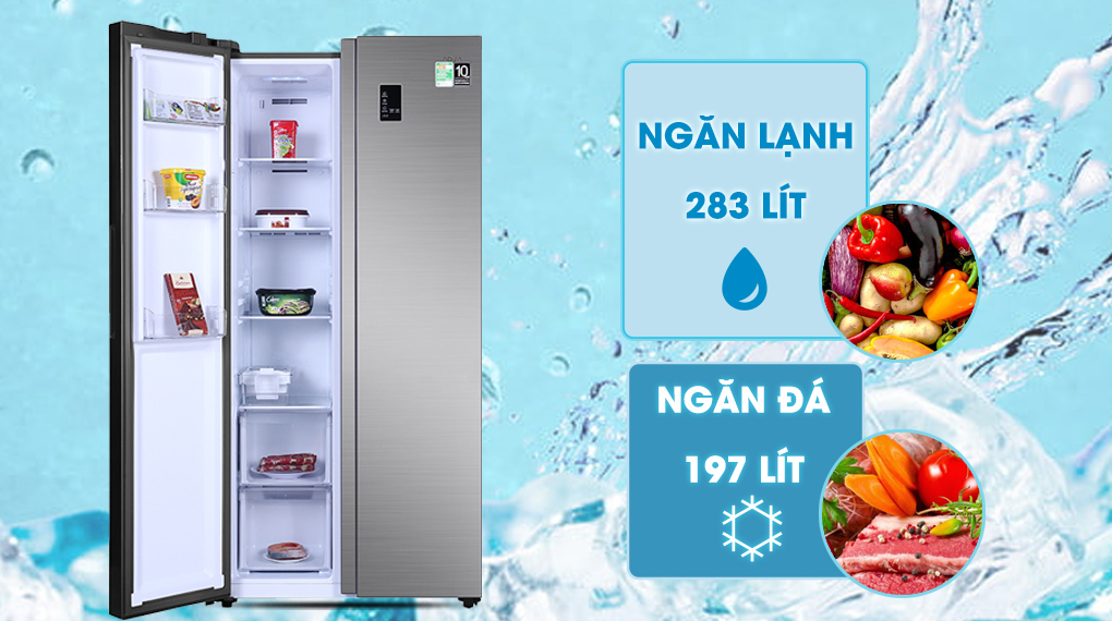 Tủ lạnh Aqua Inverter 480 lít AQR-S480XA(SG) - Dung tích 480 lít Tủ lạnh Aqua Inverter 480 lít AQR-S480XA(SG) - Dung tích 480 lít